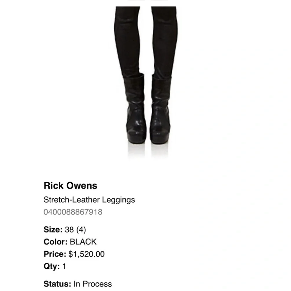 Rick Owens Stretch-Leather Leggings - Picture 3 of 16